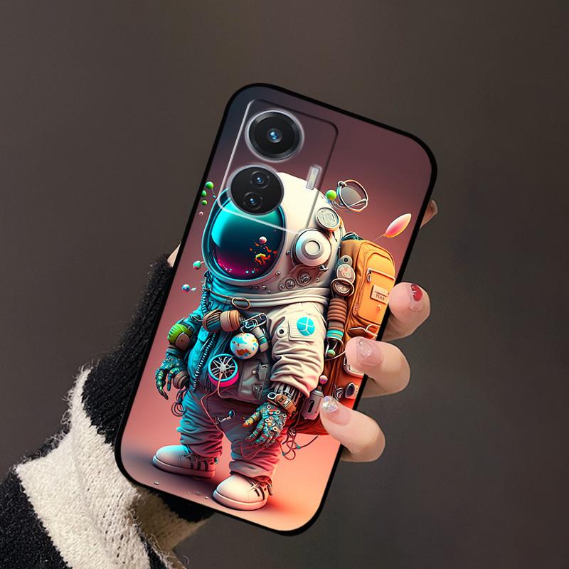 Чехол для vivo T1 4G V2153 Чехлы ТПУ Черный Силикон Пейзажный Чехол для vivo T1 44W Чехол VivoT1 Y55 4G Ударопрочный Мягкие Чехлы