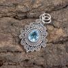 Sky Blue Topaz Gemstone Pendant, Handmade Gorgeous Jewelry, 925 Solid Sterling Silver Jewelry, Bohemian Pendant For Wedding Gift