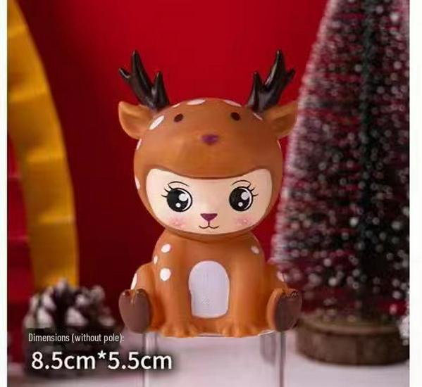 Блестящие украшения для торта в виде оленей и лосей в лесу