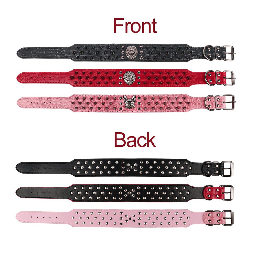 2-дюймовые широкие острые шипы заклепки кожаные ошейники для собак питбуль бульдог большие ошейники для собак регулируемые для средних и больших собак боксер питбуль