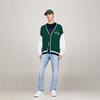 Tommy Hilfiger Хлопковый вязаный свитер в ретро-стиле колледжа, с цветными блоками, вышивкой, свободный, с V-образным вырезом, унисекс, зеленый, белый DM0DM18366