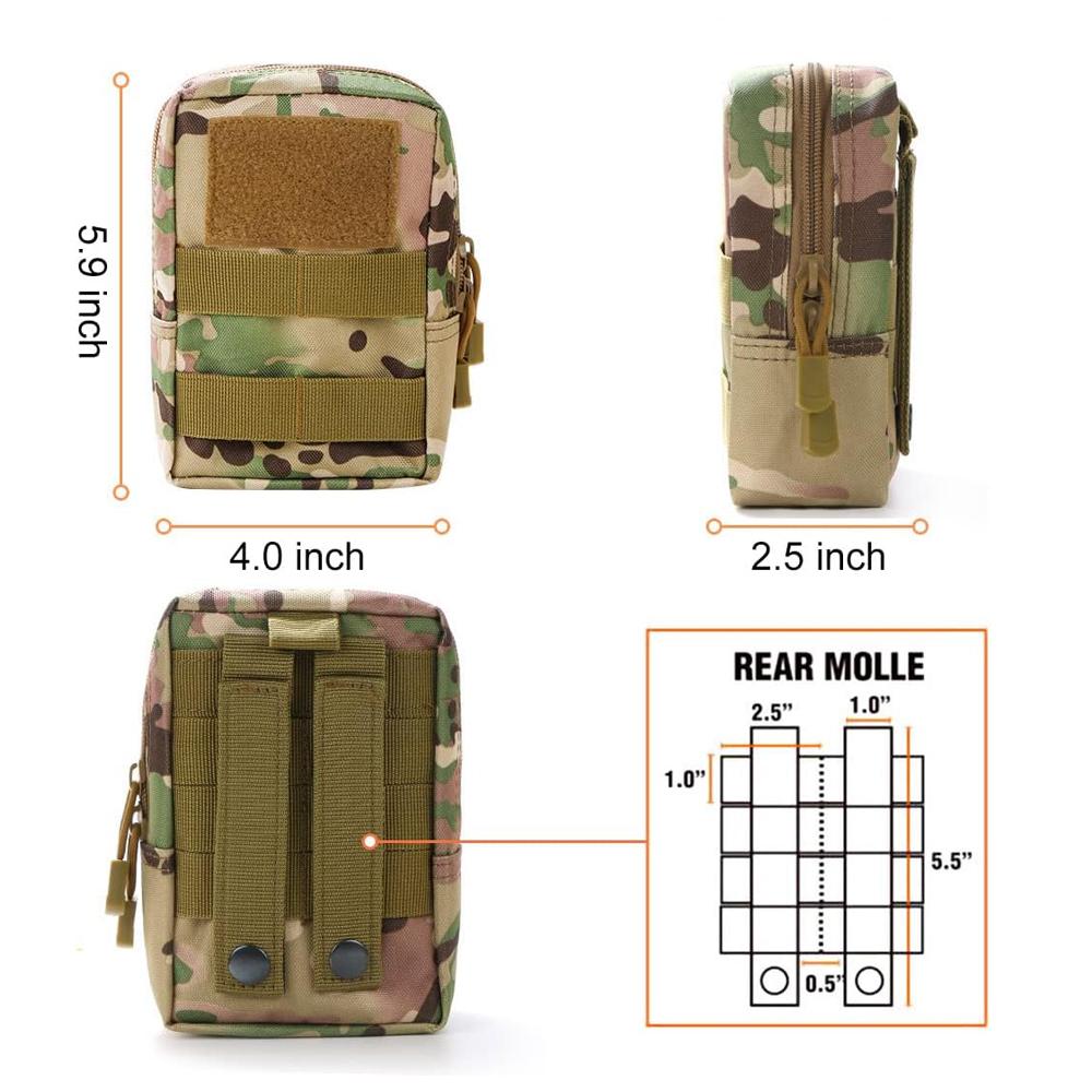 Тактическая сумка MOLLE Универсальная поясная сумка EDC для ремня, талии, военного жилета, рюкзака, крепление, снаряжение, прочный нейлон, органайзер для медицинских гаджетов, 1 шт.
