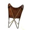 Living Room Leather Butterfly Chair Handmade Genuine Arm Butterfly Chair
