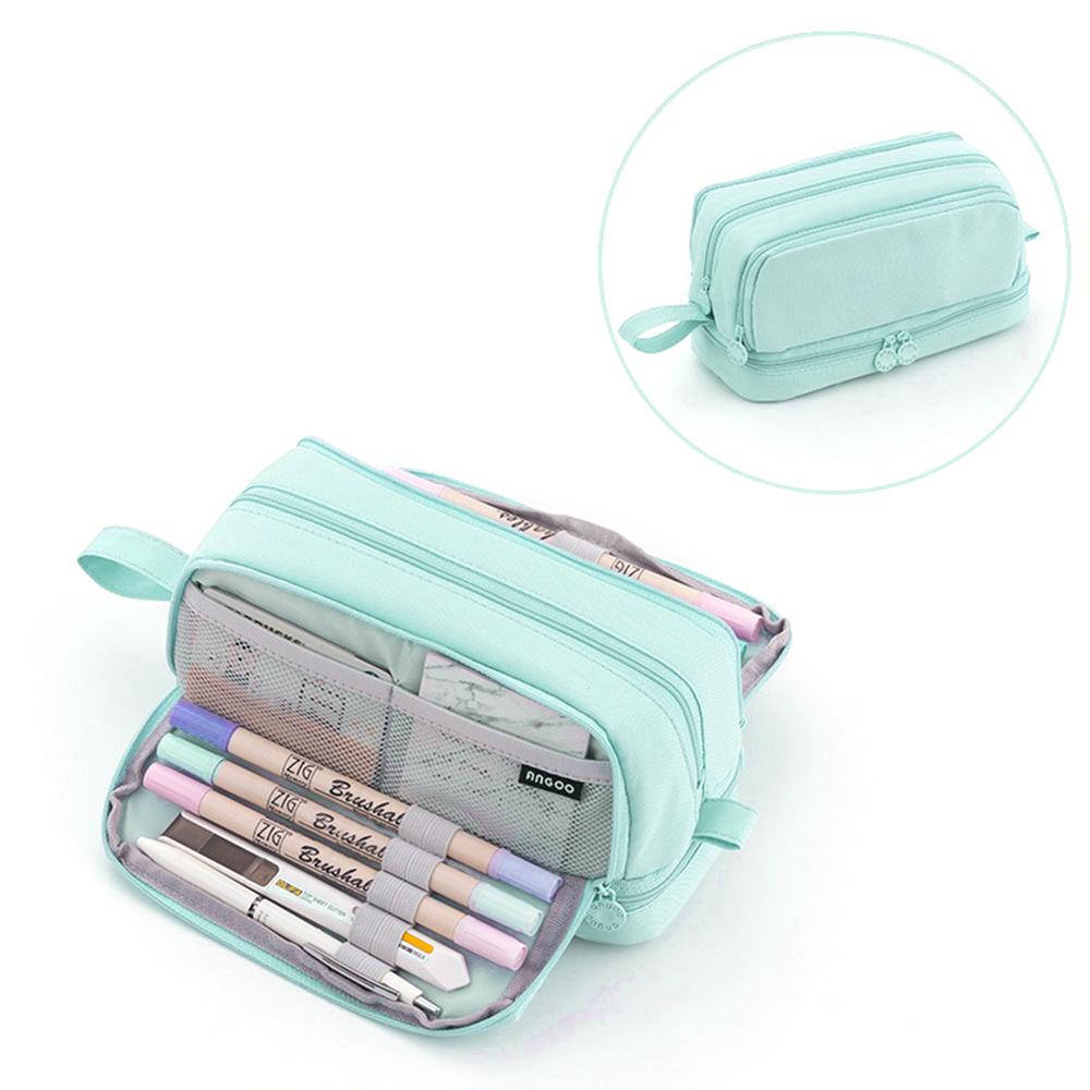 Милый пенал большой емкости, пенал, прочный и легко чистящийся, канцелярские принадлежности, карман на молнии