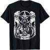 ZAANU Сатанинский Дьявол с Черепом Оккультный 666 Козел Пентаграмма Бафомет Футболка