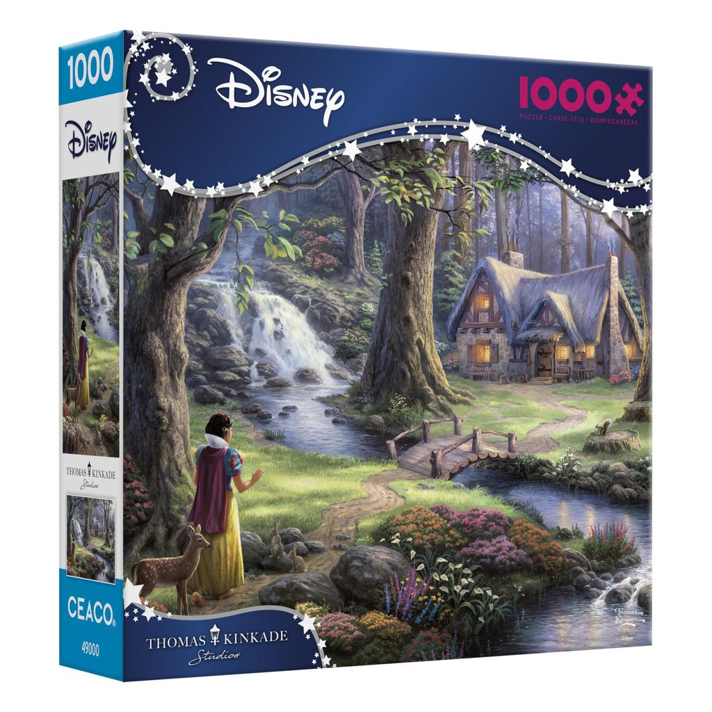 Ceaco - Disney - Thomas Kinkade - Snow White Discovers the Cottage - 1000 Piece Jigsaw Puzzle for Adults - Challenging Puzzle Perfect for Game Night