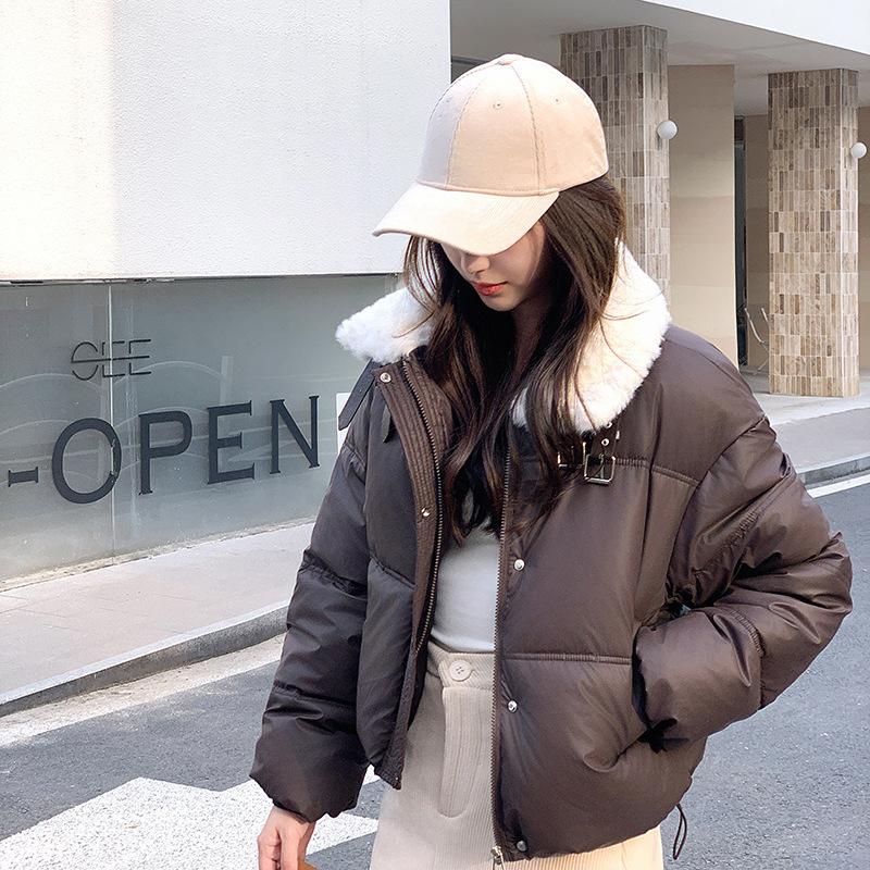 Women S Short Loose Hooded Winter Cotton Coat Casual Wear