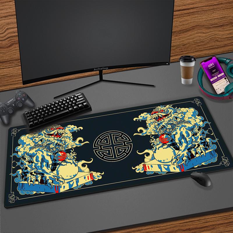 Большой игровой коврик для мыши с японским драконом, XXL клавиатура, геймерский коврик для мыши на столе, скоростной настольный коврик, коврик для мыши в стиле аниме