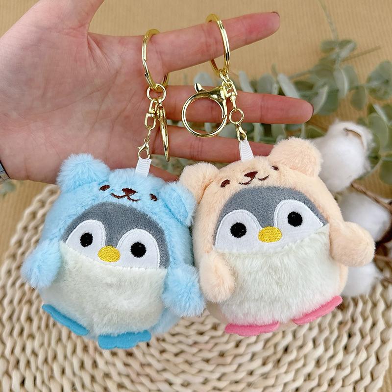 Cute Penguin Plush Key Ring Tourist Hat Penguin Keychain For Girls Gifts Creative School Bag Keychain