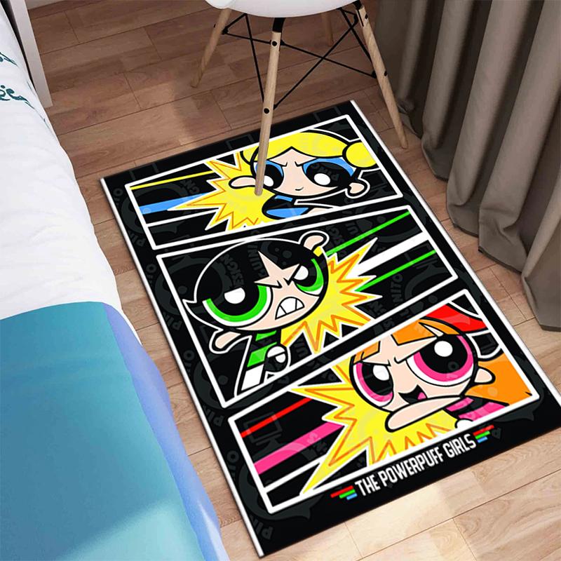 1Pc The Powerpuff Girls Printed rectangle carpet, home door mat, outdoor travel protection carpet A11