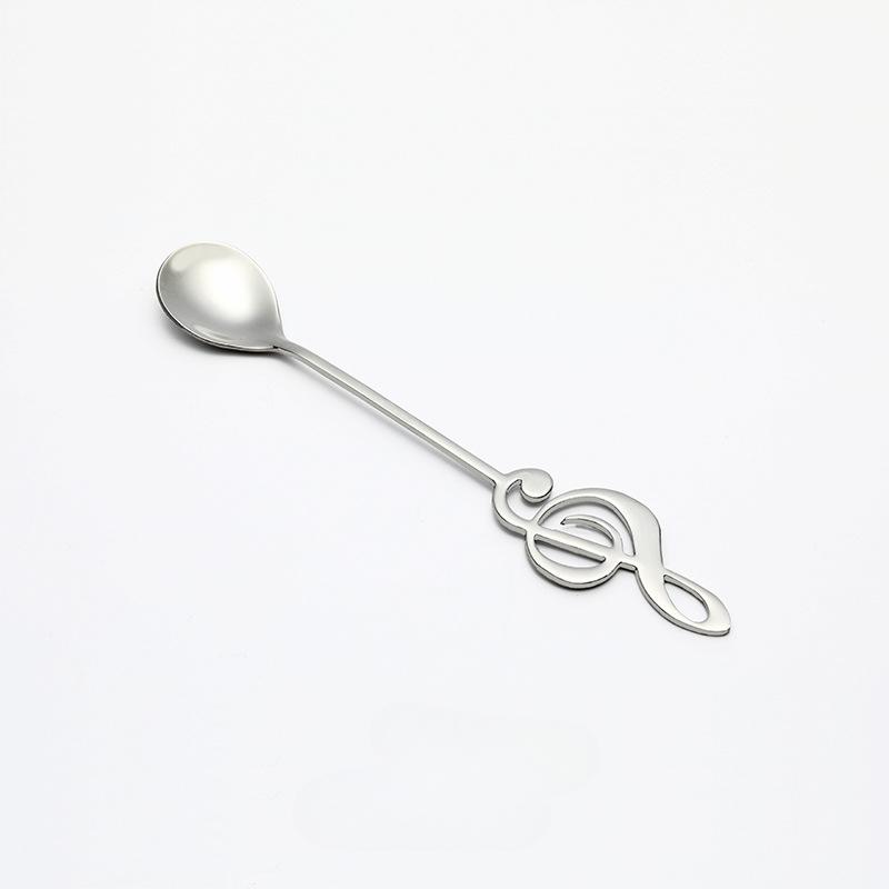 Кофейные ложки Кофейная посуда из нержавеющей стали Музыкальная нота Креативная кофейная ложка для молока Перемешивание десертной ложки для мороженого Посуда