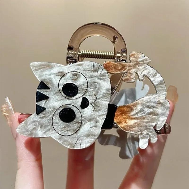 New Cute Cat Hair Claw Clip Girls Updo Barrettes Kids Women Clip Claw Clamp Headwear Girls Kids Hair Accessories