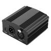Phantom Power Supply for Condenser Microphones, Includes US Power Adapter and Charging Cable, 48V Input and Output, Mini Black, Music Recording Equipm