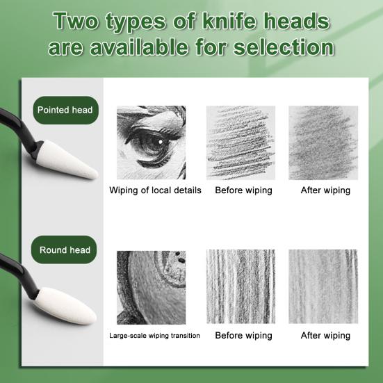 Бумага Art Blending Stumps Sketch Sponge Wipe 20 Сменные губчатые салфетки Sketch Drawing Trimmer Rase для выделения теней и коррекции