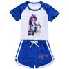 Kids Girls Anime Cartoon POP Singer Super Star Zoey Rumi Mira Print Short Sleeves T-Shirt Shorts Pants Casual Clothes Set