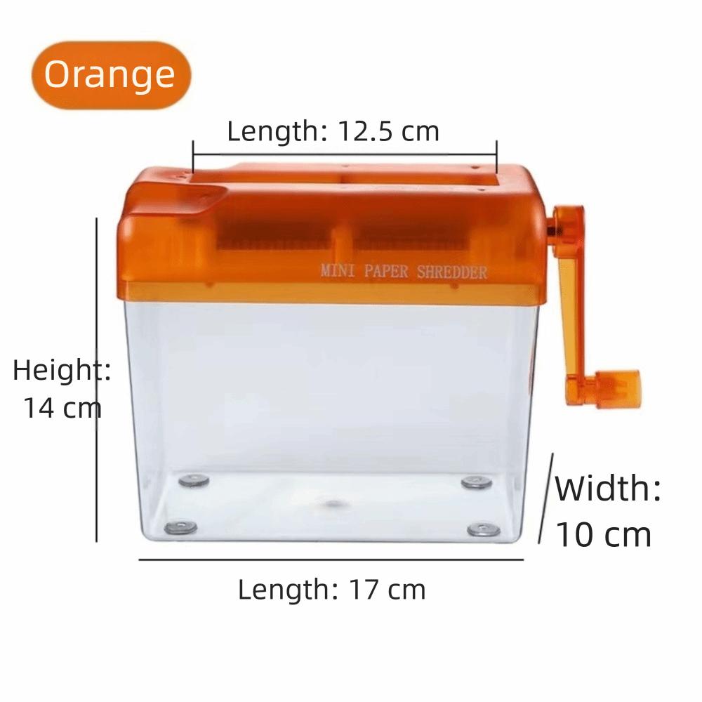ABS Hand Shredder Hand Crank Mini Manual Shredder Transparent Eco-Friendly Documents Paper Cutting Tool Birthday Gift