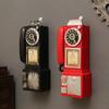 Old-fashioned Telephone Ornament Wall-Mounted Booth Telephone Figurine Telephone Model  Bar