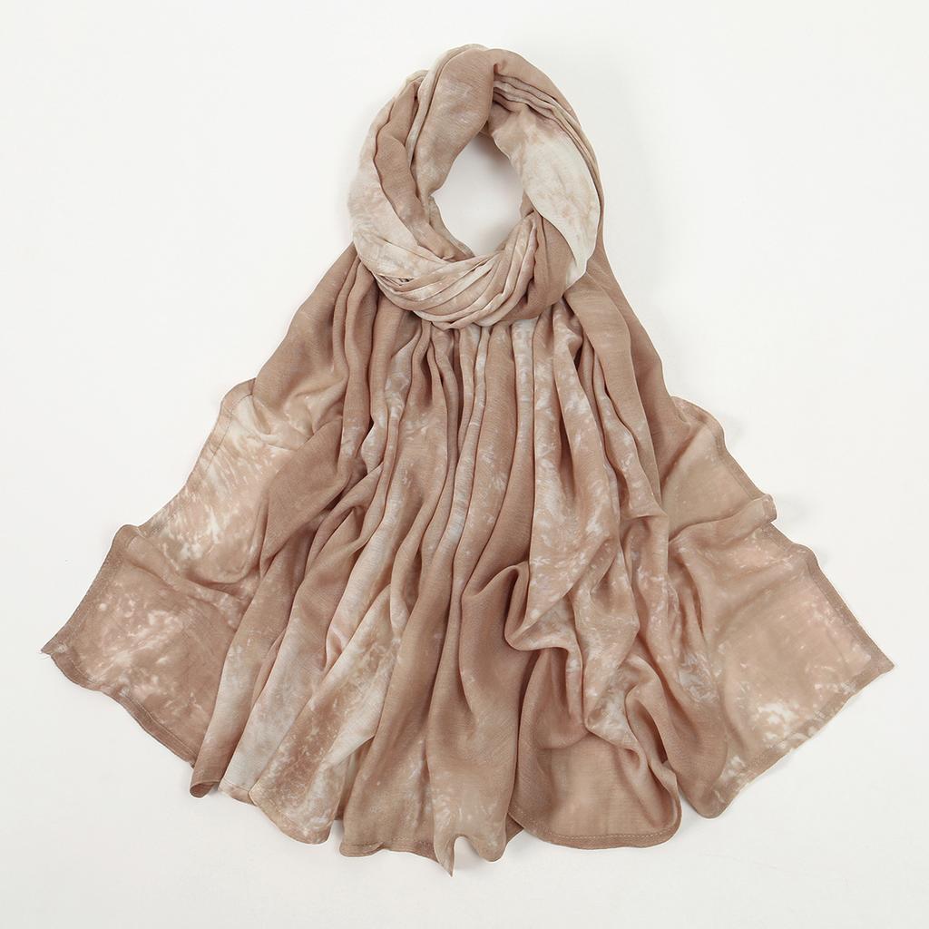 Tie-dye Rayon Cotton Hijab Scarf Woman Muslim Hijabs Shawls Ladies Fashion Wraps Ethnic Islam Turban Female Headscarf Scarves
