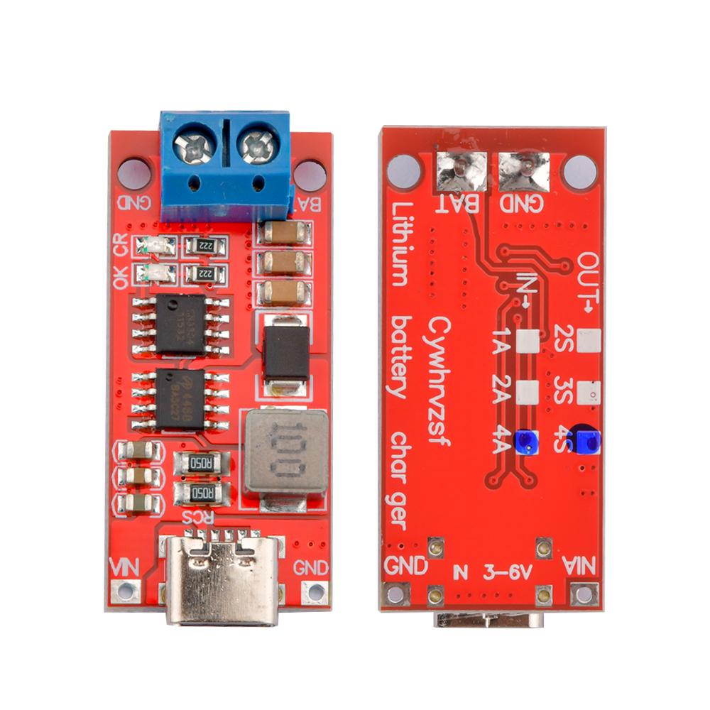 2S 3S 4S Type-C to 8.4V 12.6V 16.8V Boost Boost Polymer Li-Ion Charger 7.4V 11.1V 14.8V 18650 Lithium Battery Charging Module