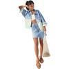 Levis Cool Series American Vintage Свободная Повседневная Джинсовая Куртка с Лацканами и Длинными Рукавами Женские Куртки Светло-Голубая 002Z0-0000