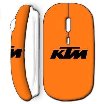 Беспроводная мышь - KTM - Оранжевый логотип - В комплекте USB-адаптер Wi-Fi - Совместима с Mac и ПК - Оранжевая