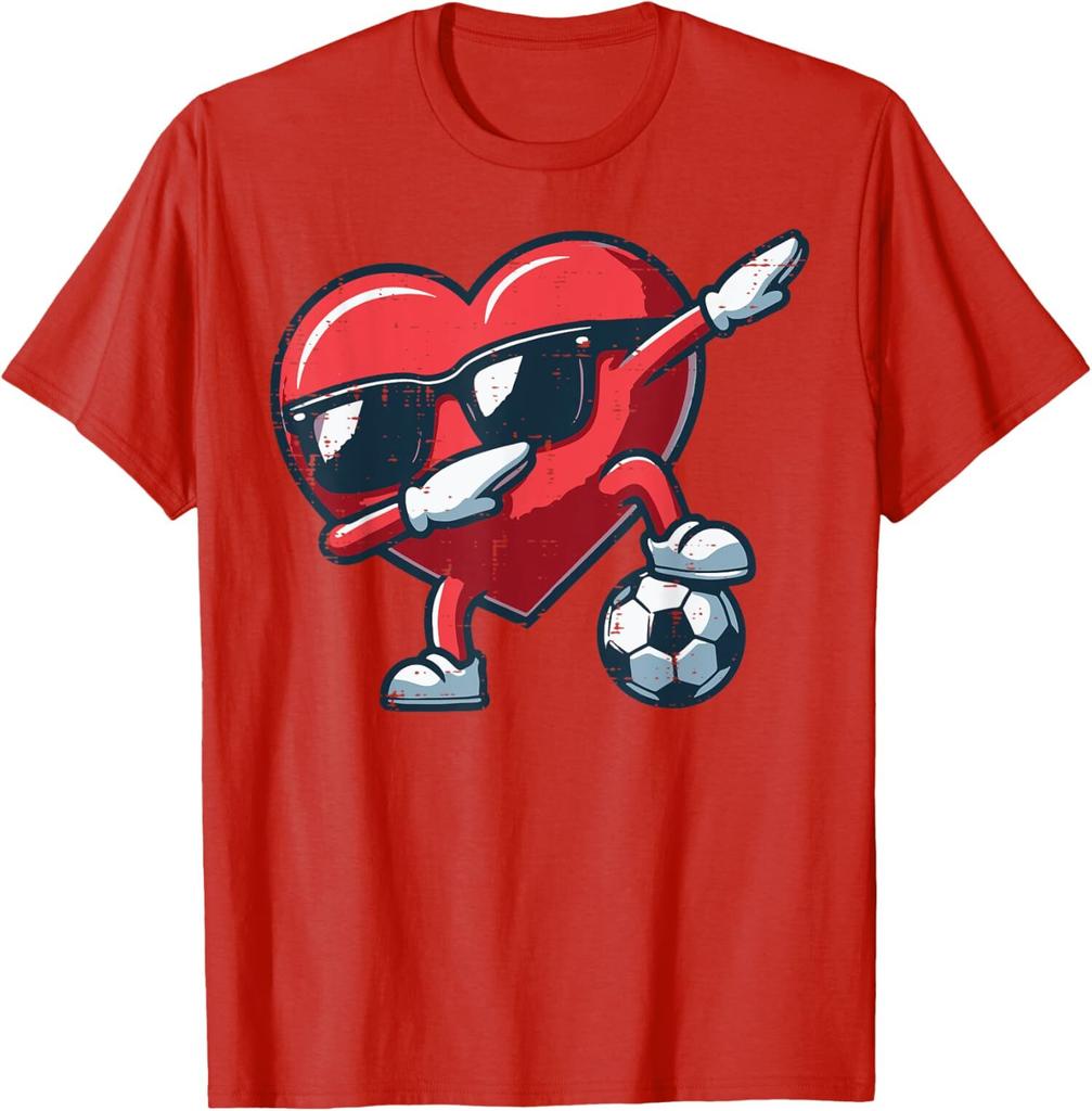 Valentines Day Soccer Heart Dab Football Cute Desing Unisex T-Shirt