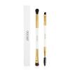 Duo Eyebrow Brush with Eyeshadow Brush,2Pcs Professional Angled Eye Brow Brush and Spoolie Brush with Eye Shadow Brush and Blending Brush Kit