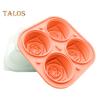 Rose Ice Cube Mold Big Ice Ball Maker for Cocktails 3D Flower Shape Ice Trays Silicone Large Ice Cubes Freezer Tray for Whiskey Bourbon Juice Tea