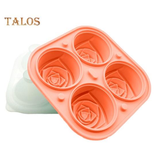 Rose Ice Cube Mold Big Ice Ball Maker for Cocktails 3D Flower Shape Ice Trays Silicone Large Ice Cubes Freezer Tray for Whiskey Bourbon Juice Tea