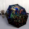 Peacock Fantasy Theme 8 Bone Hand Automatic Folding Umbrella, Compact and Portable Design, A Perfect Gift for Birthday, Christmas or Busines
