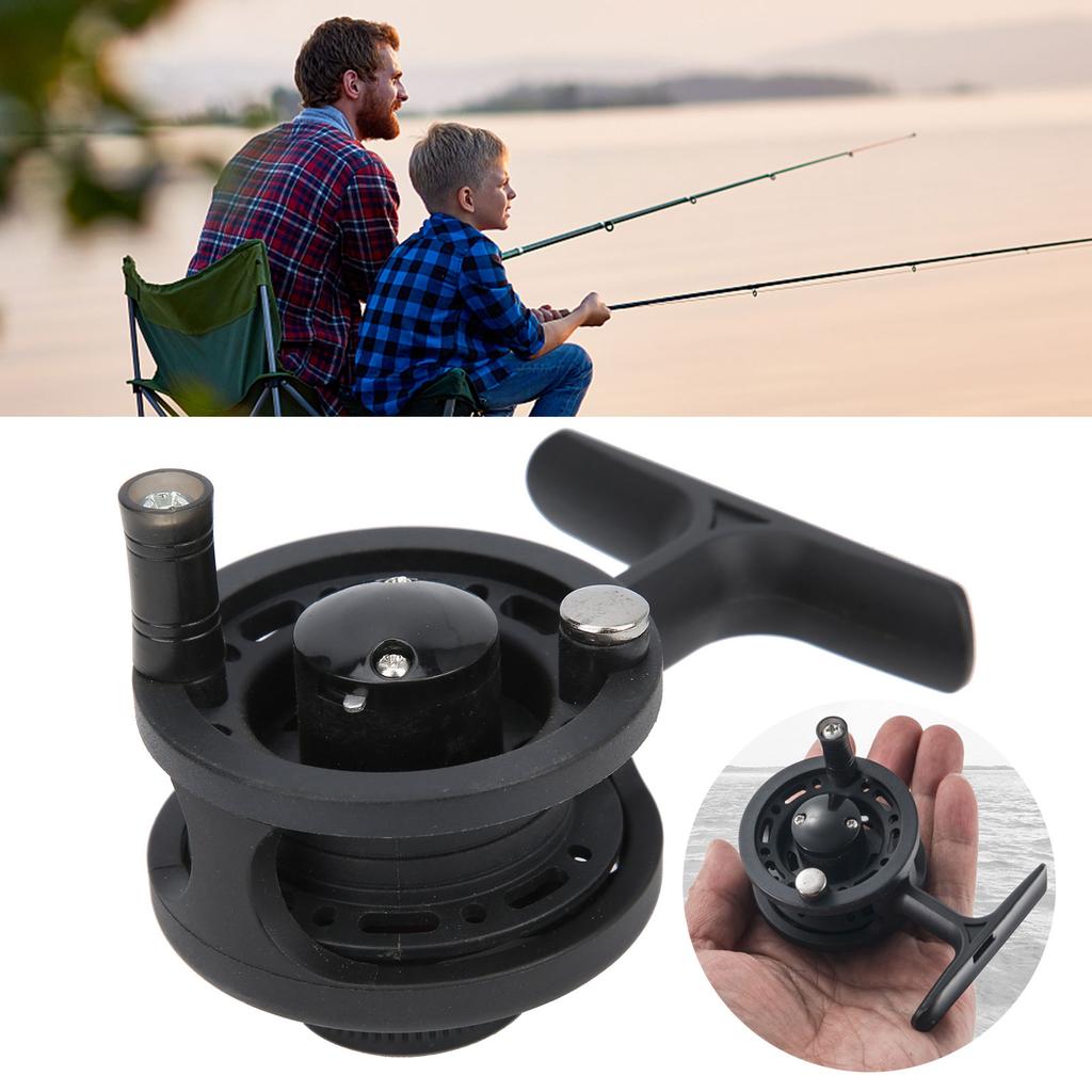 Металлическая катушка с передним колесом для подледной и нахлыстовой рыбалки, переключаемая для правой и левой руки, с высокой ножкой(5см