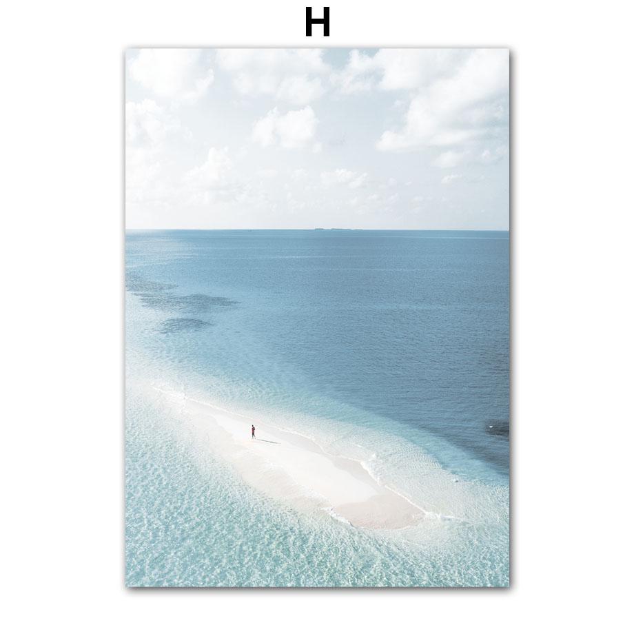 Автомобиль Чайка Шале Кокосовая Пальма Пляжный Пейзаж Настенная Картина на Холсте Плакат на скандинавскую тему и принты Настенная картина Декор в гостиную