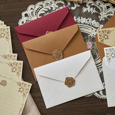 10 шт., винтажные цветные конверты, штамп для письма, сургучная печать, наклейки, открытки, свадебный подарок, упаковка, конверты, корейские канцелярские принадлежности