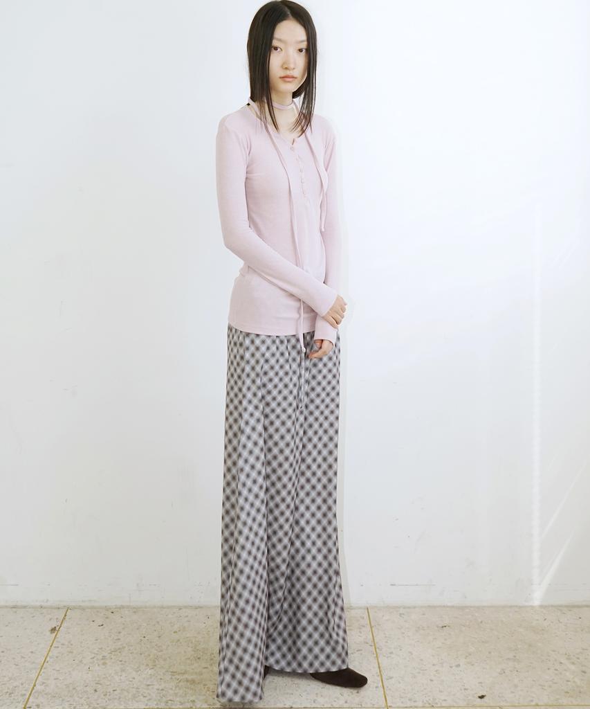PROVO Button Henley Neck T-Shirt / Pink