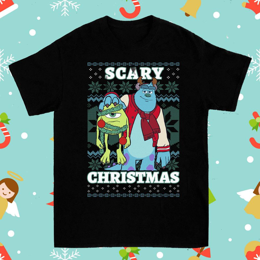 Mike and Sully Scary Christmas Unisex Cotton Size S-5XL T-Shirt S170 Unisex T-Shirt