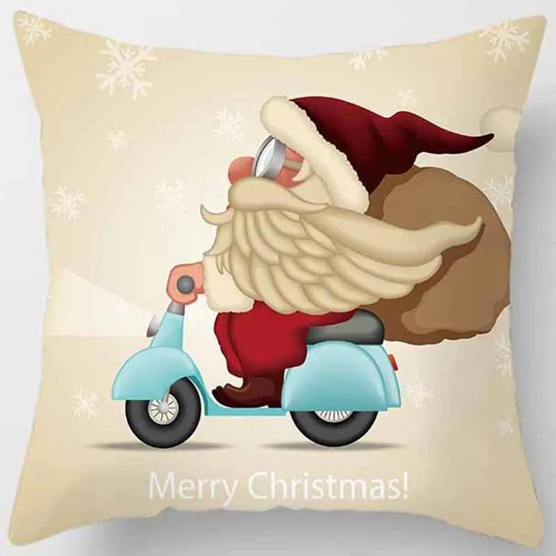 Christmas Decorative Pillowcase Snowman Tree Pattern Printed Pillowcase Sofa Cushion Cover Room Decorative Cushion Cover