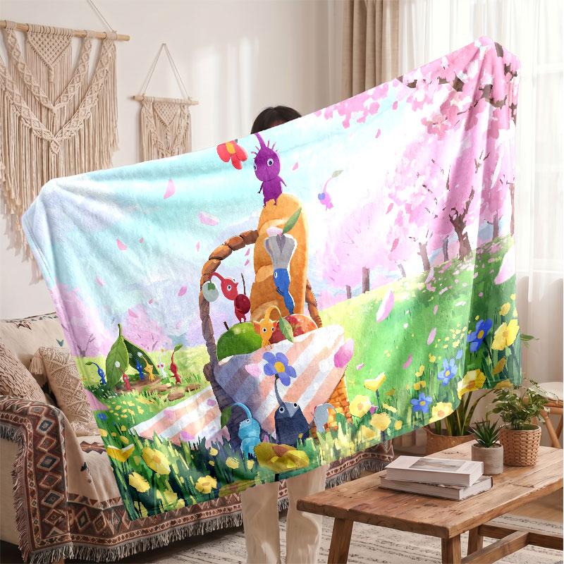 Warm Flannel BlanketPikmin Soft Cozy Throw Blanket for Bedroom Couch