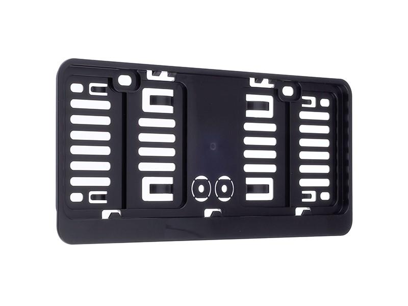 Small License Plate Frame 305 X 114 Mm, Black with Strip