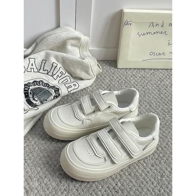 Весной в продаже новые товары, новые кожаные кроссовки на липучках, дышащие и универсальные маленькие белые кроссовки 3335