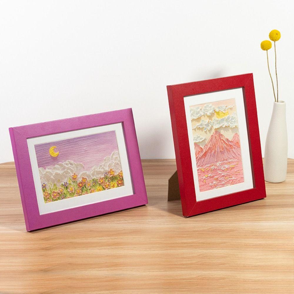 Simple Colorful Photo Frame Multi Size Drawings Picture Frame Handcraft DIY Display Holders Decoration
