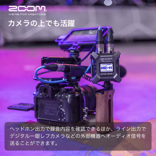 ZOOM F3 Field Recorder, 2-Channel Input, Compact, Palm-Sized, Dual AD & 32-Bit Float Support, 2 XLR Outputs, Up To 192kHz Sampling Rate, Mono and Ster