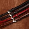 1.4Cm Wide Leather Belt Women'S Needle Buckle Ins Style Personalized Retro Pure Cowhide Belt Waist Thin Belt