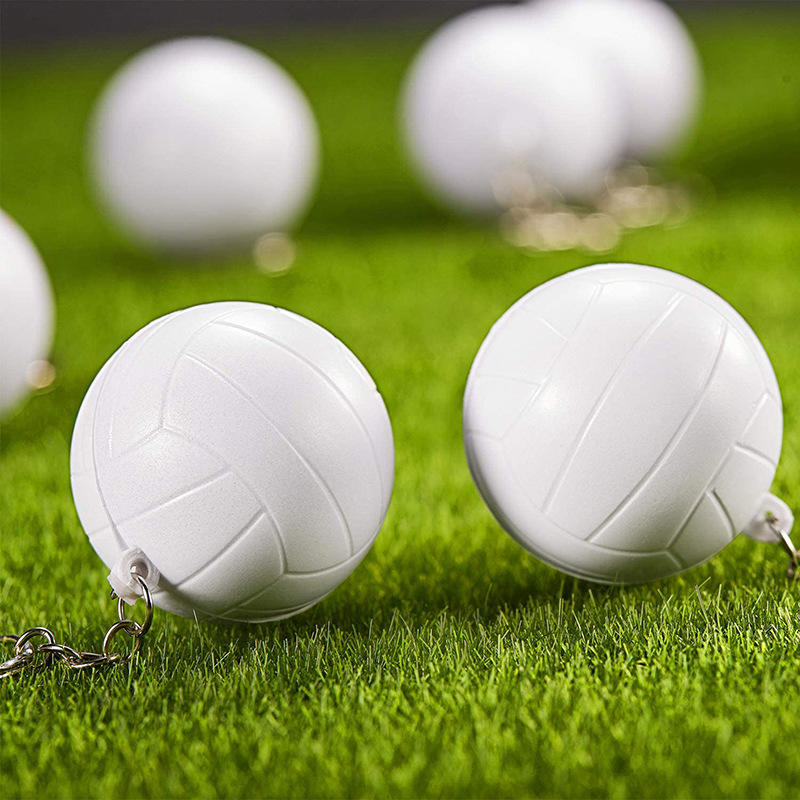 Creative Cartoon Sports PU Ball Keychain Simulated Mini Ball Keyring Pendant Boyfriend Gift Souvenir Novelty Toy Ornament Rugby Baseball Basketball