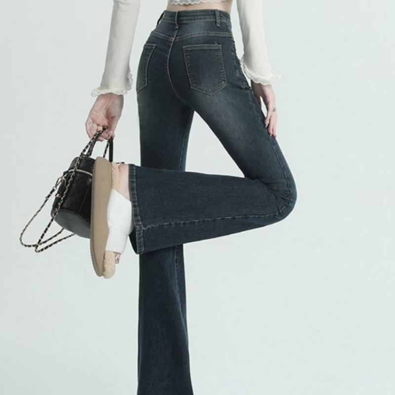 Летние винтажные джинсы-клеш, женские уличные брюки с высокой талией, шикарные повседневные джинсовые брюки Y2K, женские узкие брюки в Корейском стиле в стиле Харадзюку, 2023