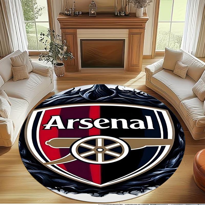 Arsenal F.C Print Round Rug, Washable Floor Carpet, For Entryway Dorm Laundry Room Office Study, Home Decor Birthday Christmas Gift