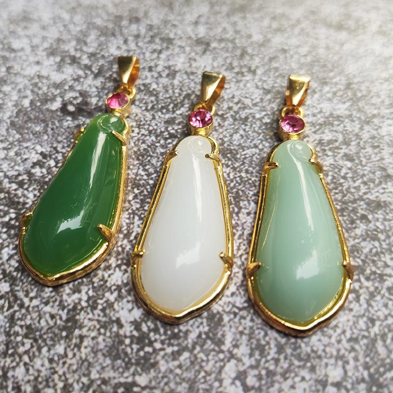 Позолоченное нефритовое ожерелье с подвеской Pixiu & Guanyin Buddha