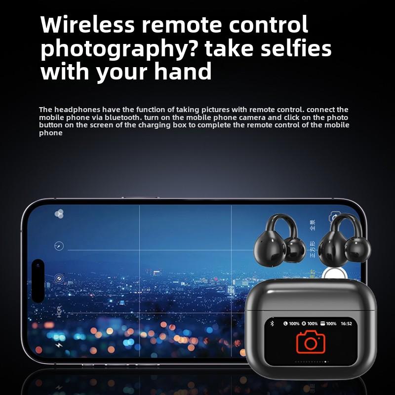 Wireless Bluetooth Headphones High-end Sound Quality with Screen Sports Clip Ear Long Wear Painless