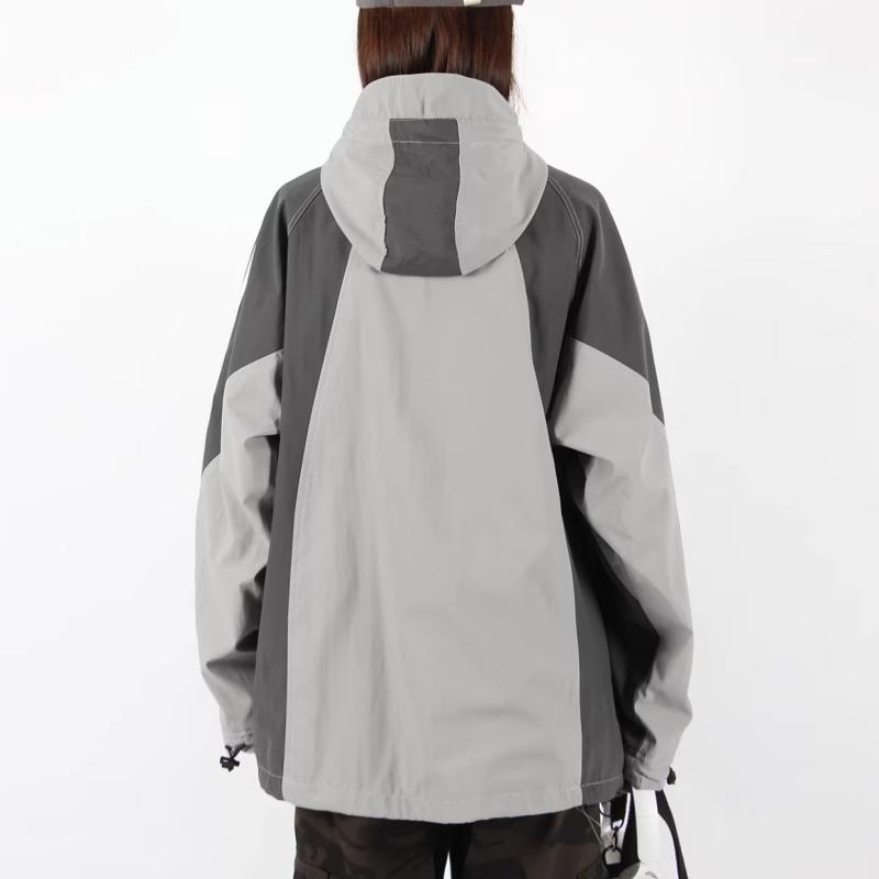 Уличная куртка Techwear, женские ветровки, винтажные спортивные куртки в стиле Харадзюку, уличный анорак на молнии с капюшоном