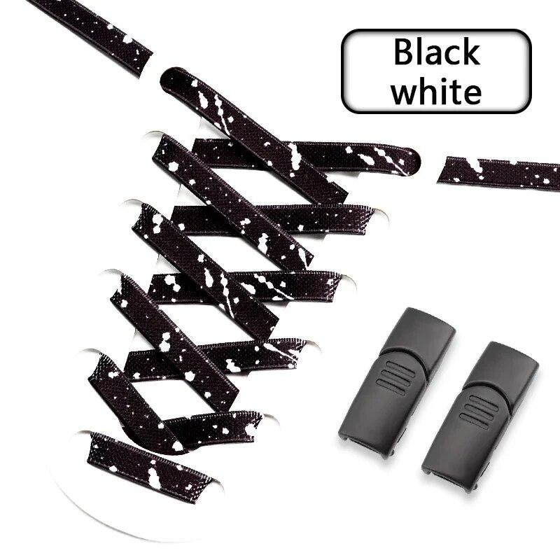 Кроссовки на плоской эластичной шнуровке, шнурки с магнитной пряжкой и застежкой без завязок, шнурки с принтом чернил для детей и взрослых, шнурки без завязок