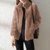 Women Autumn Winter Coats Zipper Cardigan Plush Thick Warm Coat Loose Oversized Outerwear